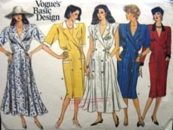 1863 VOGUE LONGER 2 BREASTED STRT-FLARE DRESS 87 PATTERN 8-12;  14-18 UNCUT CHOICE